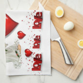 Valentijnsdag Keuken handdoek, Angel Theedoek (Quarter Fold)