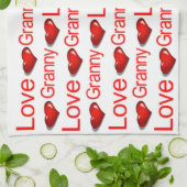 Valentijnsdag Keuken handdoek Liefde Oma (Gevouwen)