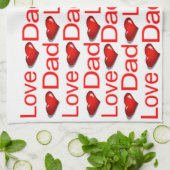 Valentijnsdag Keuken handdoek Love Dad (Gevouwen)