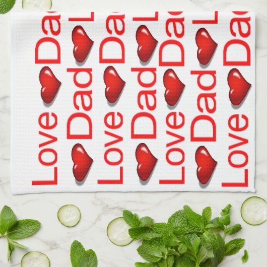 Valentijnsdag Keuken handdoek Love Dad (Gevouwen)