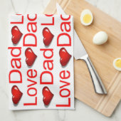 Valentijnsdag Keuken handdoek Love Dad (Quarter Fold)