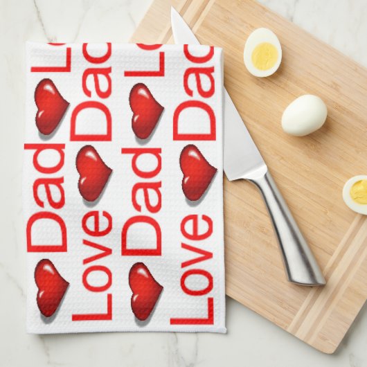 Valentijnsdag Keuken handdoek Love Dad (Quarter Fold)
