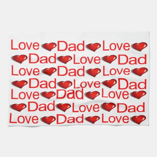 Valentijnsdag Keuken handdoek Love Dad (Horizontaal)