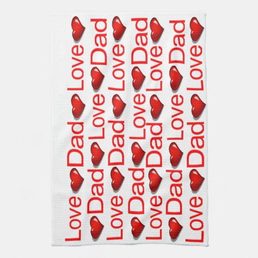 Valentijnsdag Keuken handdoek Love Dad (Verticaal)