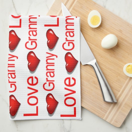 Valentijnsdag Keuken handdoek Love Granny (Quarter Fold)