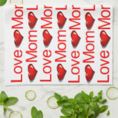 Valentijnsdag Keuken handdoek Love Mom (Gevouwen)