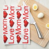 Valentijnsdag Keuken handdoek Love Mom (Quarter Fold)