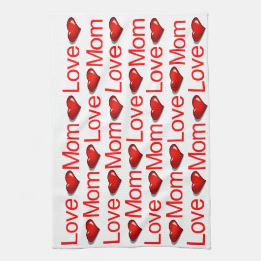 Valentijnsdag Keuken handdoek Love Mom (Verticaal)