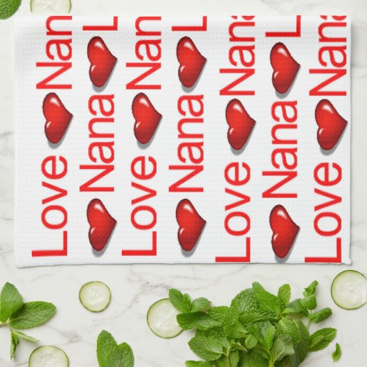 Valentijnsdag Keuken handdoek Love Nana (Gevouwen)