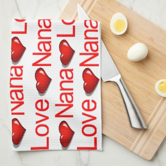 Valentijnsdag Keuken handdoek Love Nana (Quarter Fold)