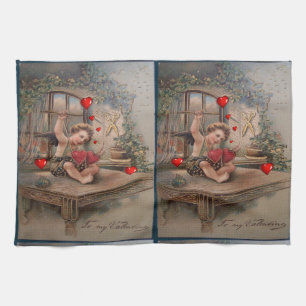 Valentijnsdag Keuken handdoek,  Theedoek