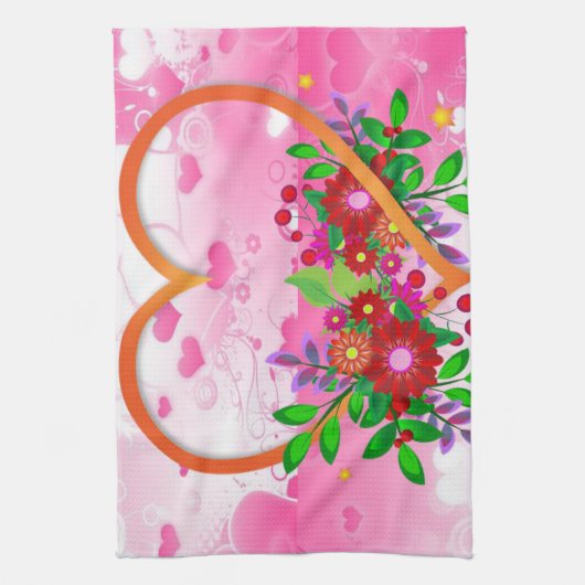 Valentijnsdag Keukenhanddoek (Verticaal)