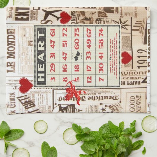 Valentijnsdag Keukenhanddoek (Gevouwen)