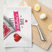 Valentijnsdag Keukenhanddoek (Quarter Fold)