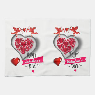 Valentijnsdag Keukenhanddoek