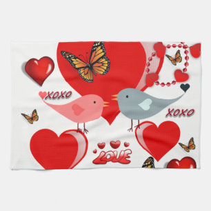 Valentijnsdag Keukenhanddoek