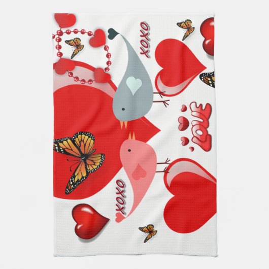 Valentijnsdag Keukenhanddoek (Verticaal)