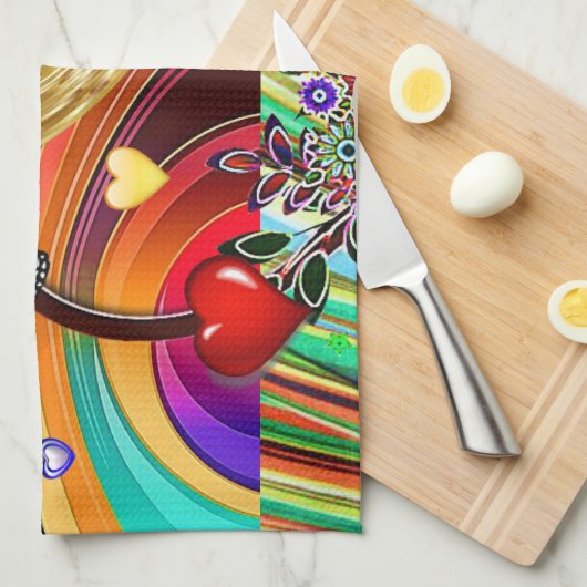 Valentijnsdag Keukenhanddoek (Quarter Fold)