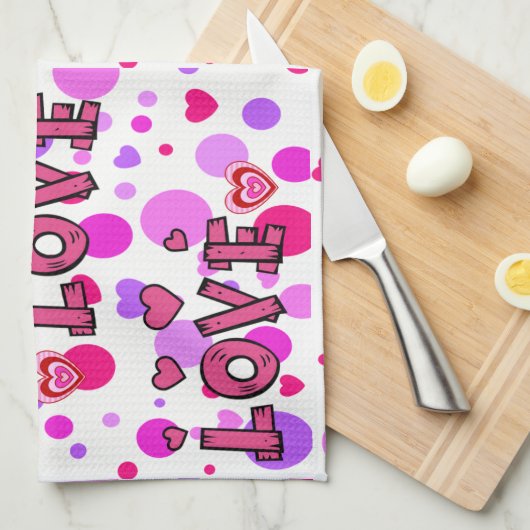 Valentijnsdag Keukenhanddoek (Quarter Fold)