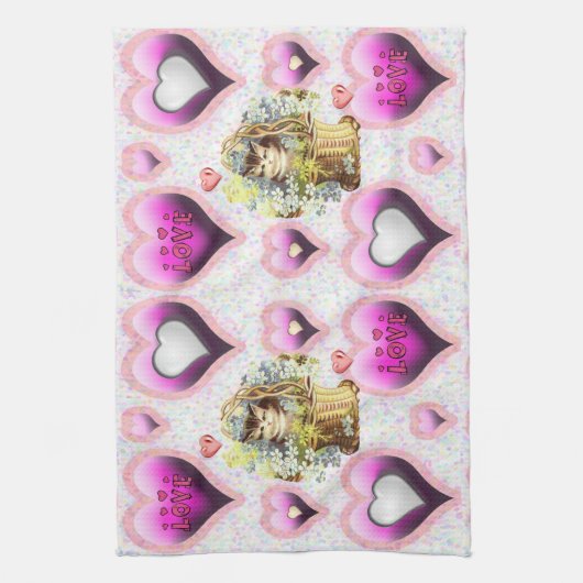 Valentijnsdag Keukenhanddoek (Verticaal)