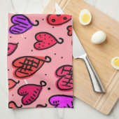 Valentijnsdag Keukenhanddoek (Quarter Fold)