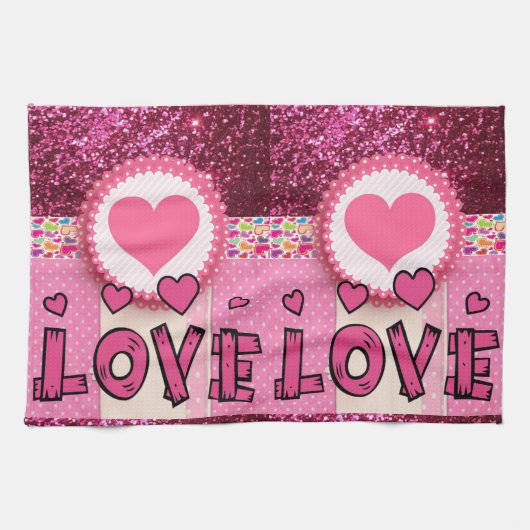 Valentijnsdag Keukenhanddoek (Horizontaal)