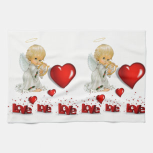 Valentijnsdag Keukenhanddoek, Angel Theedoek