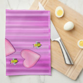 Valentijnsdag Keukenhanddoek, bijen Theedoek (Quarter Fold)