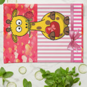 Valentijnsdag Keukenhanddoek, Giraffe Theedoek (Gevouwen)