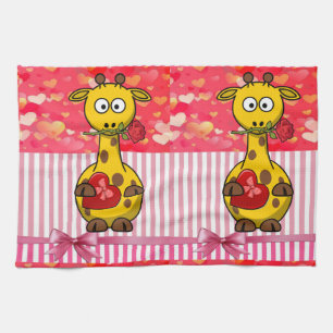 Valentijnsdag Keukenhanddoek, Giraffe Theedoek