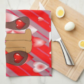 Valentijnsdag Keukenhanddoek, hond Theedoek (Quarter Fold)