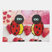 Valentijnsdag Keukenhanddoek, Ladybug Theedoek (Horizontaal)