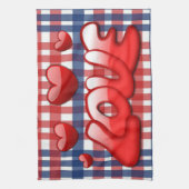 Valentijnsdag Keukenhanddoek, Love Theedoek (Verticaal)