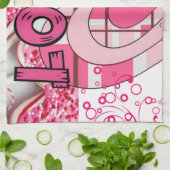 Valentijnsdag Keukenhanddoek, Love Theedoek (Gevouwen)