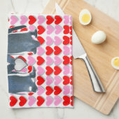 Valentijnsdag Keukenhanddoek, Penguin Theedoek (Quarter Fold)