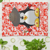 Valentijnsdag Keukenhanddoek, Penguin Theedoek (Gevouwen)