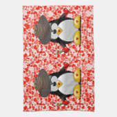 Valentijnsdag Keukenhanddoek, Penguin Theedoek (Verticaal)