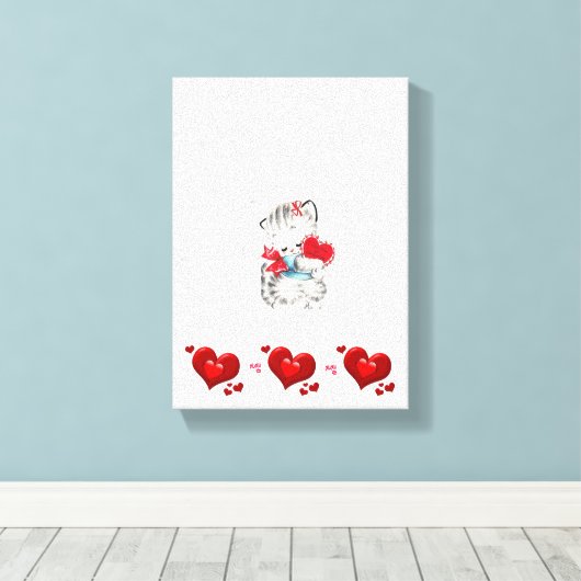 Valentijnsdag Keuten voor het maken van een verrek Canvas Afdruk (Insitu (Houten vloer))