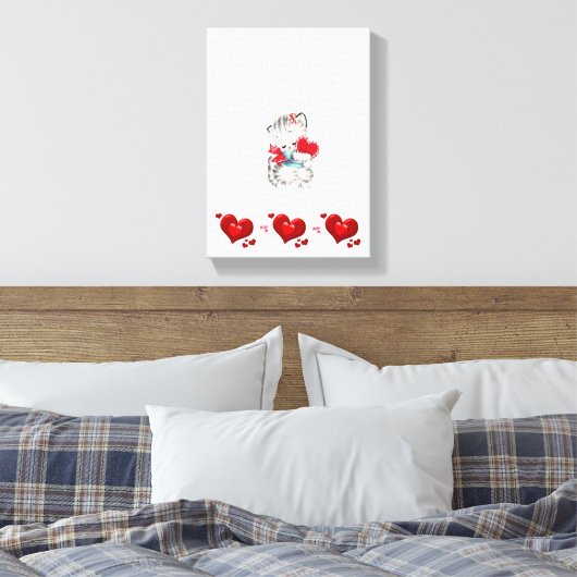 Valentijnsdag Keuten voor het maken van een verrek Canvas Afdruk (Insitu (Slaapkamer))