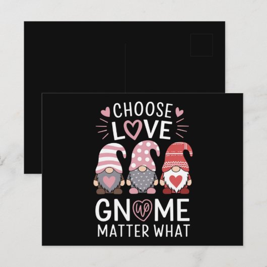 Valentijnsdag Kies Liefde Gnoom Maakt Wat Maakt Briefkaart (Voorkant / Achterkant)