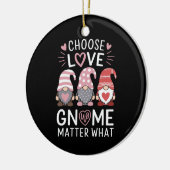 Valentijnsdag Kies Liefde Gnoom Maakt Wat Maakt Keramisch Ornament (Links)