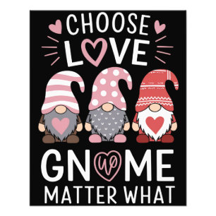Valentijnsdag Kies voor liefde Gnome Maakt niet ui Foto Afdruk