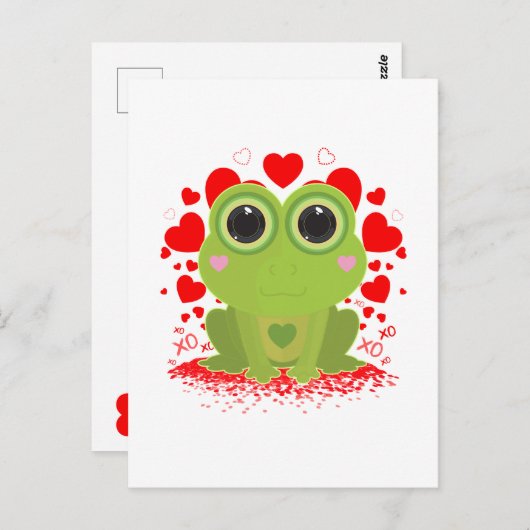 Valentijnsdag Kikker Briefkaart (Voorkant / Achterkant)
