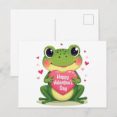 Valentijnsdag kikker briefkaart (Voorkant / Achterkant)