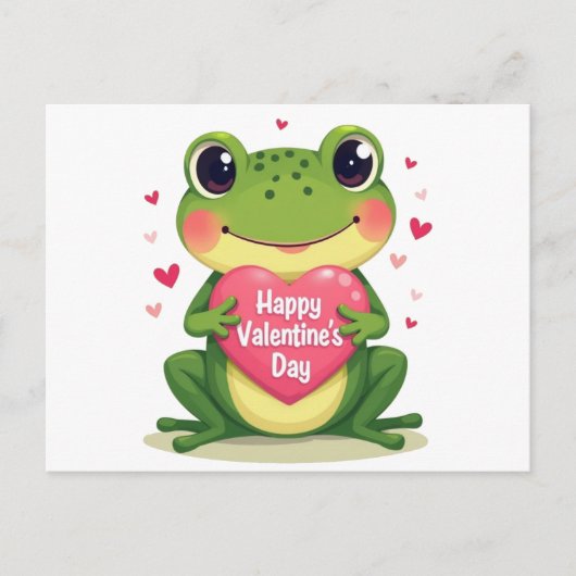 Valentijnsdag kikker briefkaart (Voorkant)