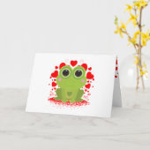 Valentijnsdag Kikker Kaart (Gele Bloem)