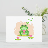 Valentijnsdag Kikker Kaart (Staand voorkant)