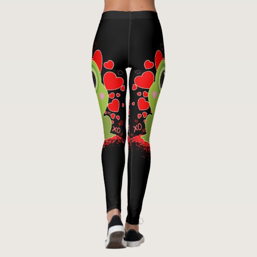Valentijnsdag Kikker Leggings (Achterkant)