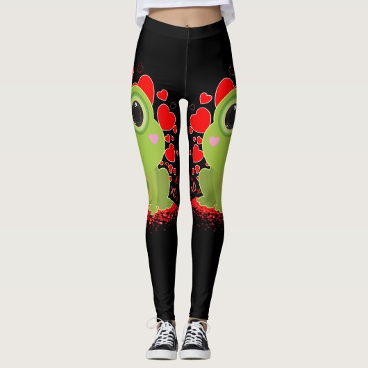 Valentijnsdag Kikker Leggings (Voorkant)