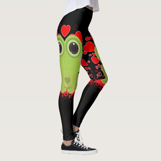 Valentijnsdag Kikker Leggings (Rechts)